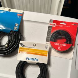 Three Various Coaxial Cables 
