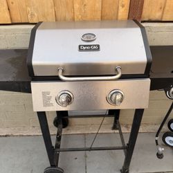 Dyna-Glo – 2-Burner Open Cart Propane Gas Grill in Stainless Steel and Black