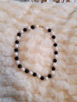 Black and White Beaded Necklace