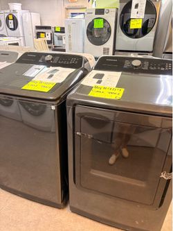 Black Samsung washer dryer set
