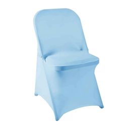 Spandex Chair Covers - 25pcs, Washable & Removable Living Room Folding Chair Protectors - Perfect for Parties, Banquets, Weddings & Hotels (Blue Mist)