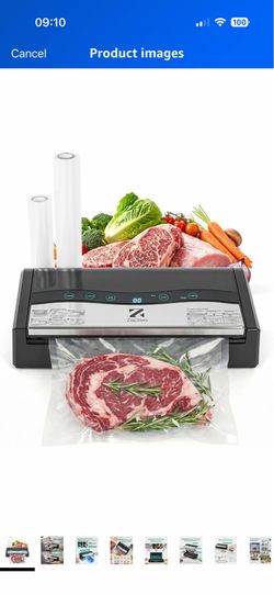 Vacuum Sealer for Food, 90kPa Auto Lock Food Sealer Machine, with Bag Rolls Hands-free Auto Lock, 80+ Bags Continuous Sealing, 8mm Double Heat Seal fo