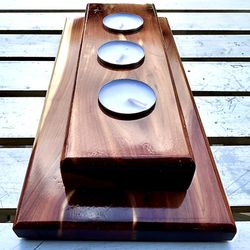 For Sale Red Cedar Candle Holder