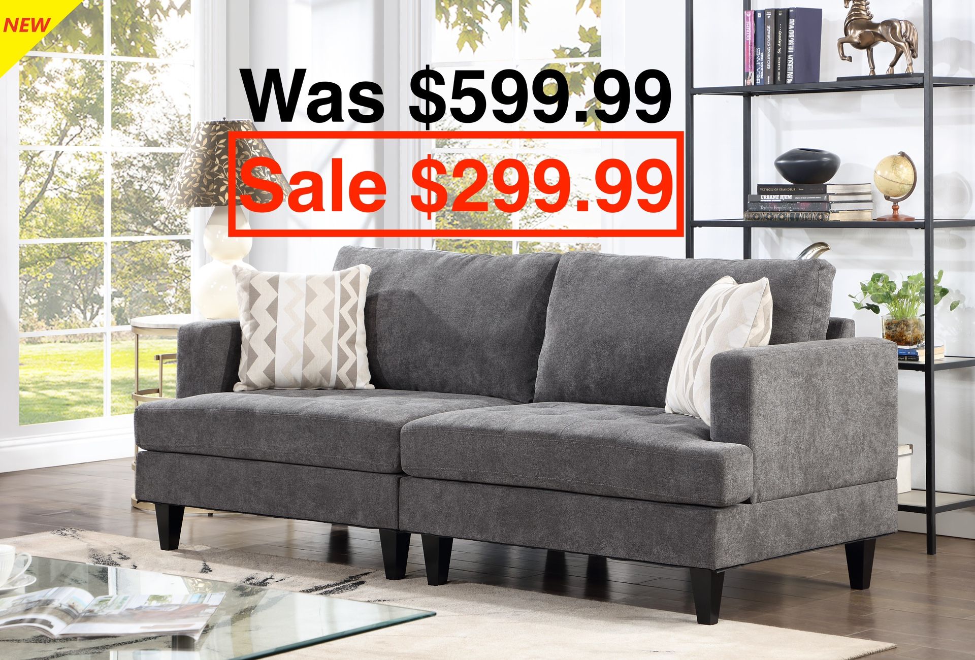 Leisure Space - Huntington 3 Person Sofa