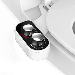 Bidet Attachment for Toilet Warm Water, Ultra-Slim Bidet Attachment Hot and Cold, Non-Electric Adjustable Pressure Self Cleaning Sprayer Nozzle Contro
