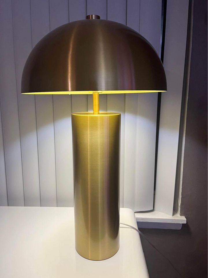 York 27" Tall Table Lamp with Metal Shade in Brass/Brass