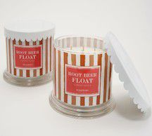 Harry Slatkin Set of 2 Deluxe Root Beer Float 4-Wick Candles