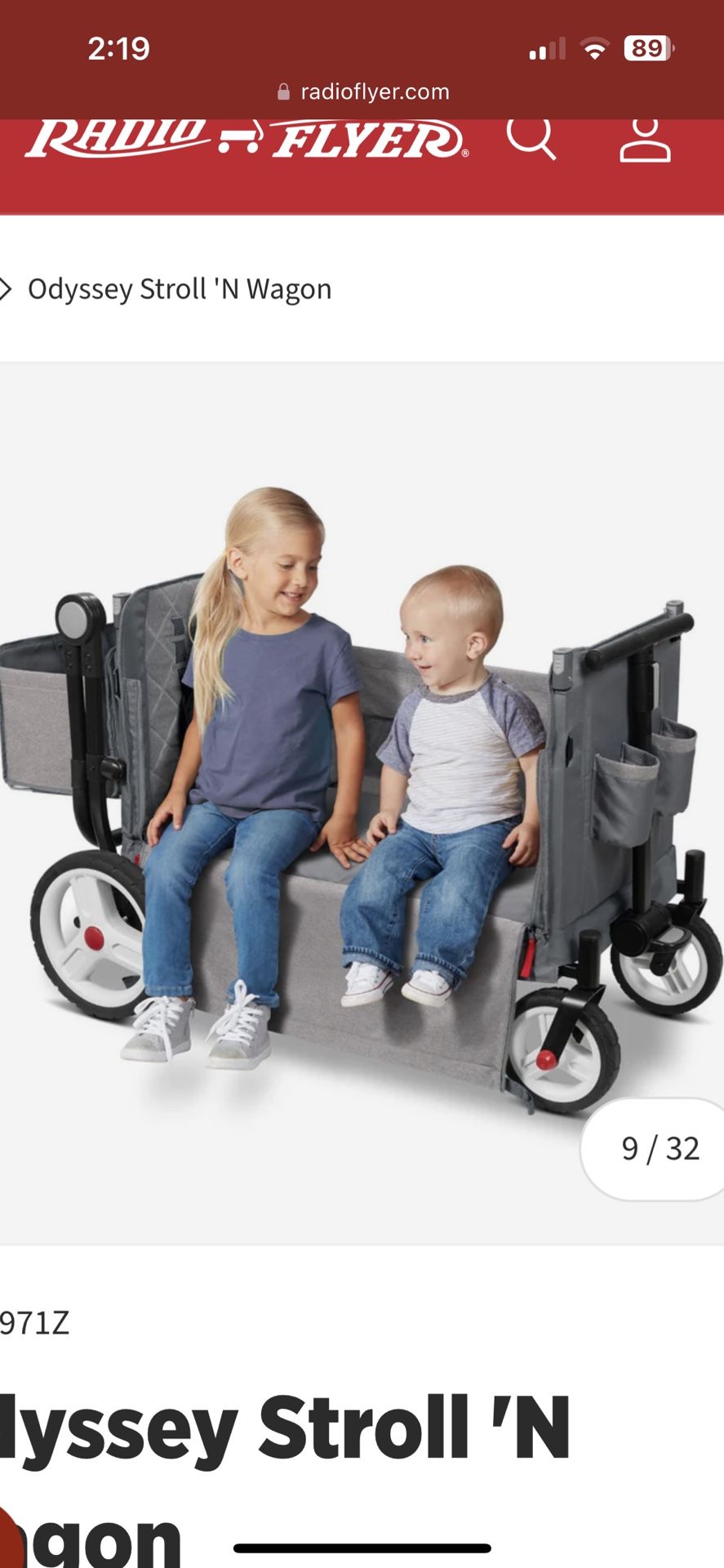 Odyssey Stroll N Wagon Gray Radio Flyer Kids Wagon And Stroller Double Function