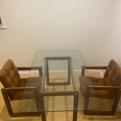 Glass Dining Room Table W/ chairs 