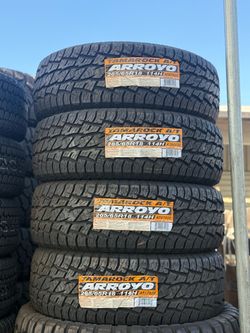 265/65R18 ARROYO AT (4) new tires installed 50,000 miles warranty