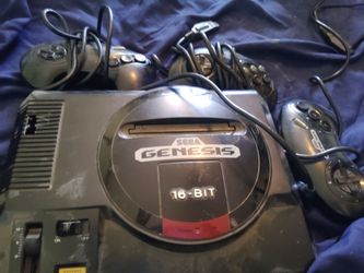 Sega Genesis console and games