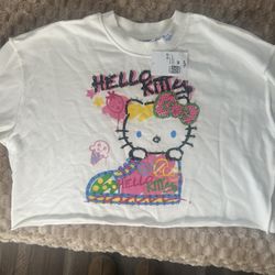 Hello Kitty Long Sleeve Crop Top