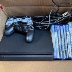 Sony PS4 slim 1TB with Games and Controllers