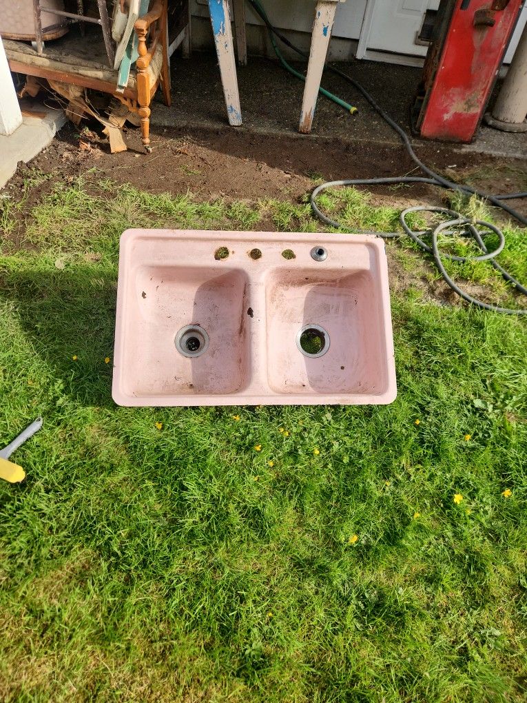 Vintage Pink Kitchen Sink