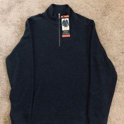 Banana Republic Mens Waffle Quarter Zip Pullover Black (Size Medium) BRAND NEW WITH TAGS NEVER WORN