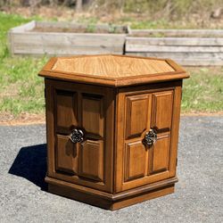 Wooden Side Table With Storage 