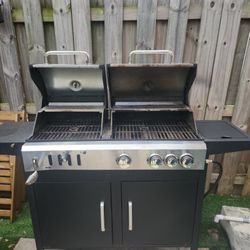 Captiva Designs Propane Gas Grill and Charcoal Grill Combo with Side Burner 