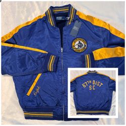 Polo Ralph Lauren Surf Club Satin Letterman Bomber Jacket