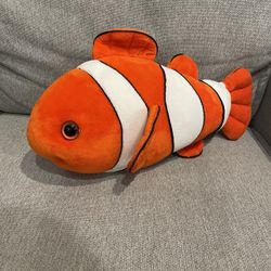 Aurora Destination Nation Clown Fish Plush 17" Orange White Stuffed Animal Toy