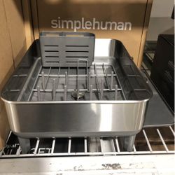 Simple Human Compact Dish Drying Rack with Stainless Steel Frame