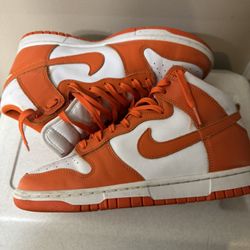 orange nike dunk high top