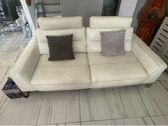White leather sofa
