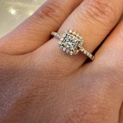 Lab Grown Diamond Ring Rose Gold 14k 