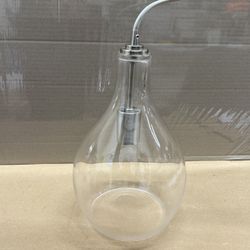 allen + roth — REIGN Pendant Brushed Nickel Finish Clear Glass Shade