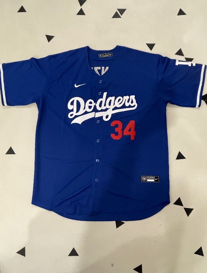 LA Dodgers 34 Fernando Valenzuela Blue stitched Jersey, S To 4xl