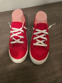Time and Tru Red Canvas Low-Top Sneakers