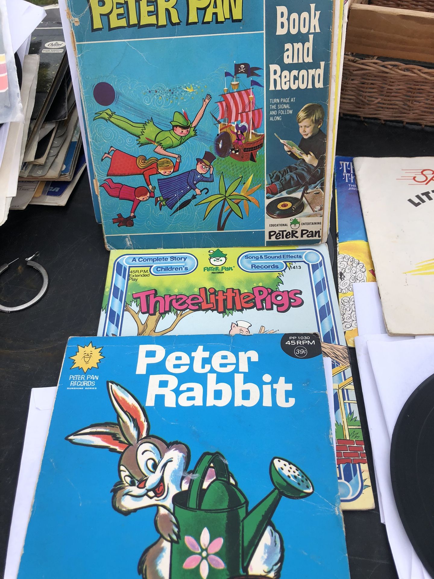 Children’s Records And Books Lot As Is Vintage