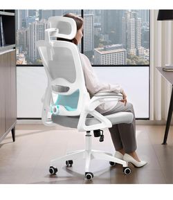 Ergonomic Office Chair,Mesh Office Chair with Lumbar Support,High Back Desk Chair with Flip-up Arms,400 lbs Big and Tall Computer Chair with Headrest,