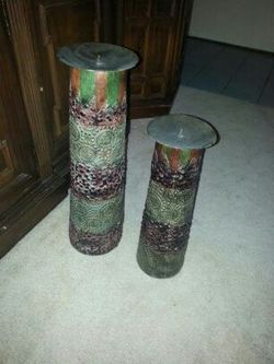 New unique floor candle holders set of 2