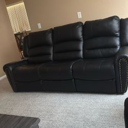 Leather Matt Black Couch