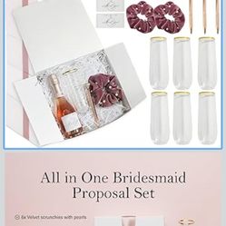 New Bridesmaid Proposal Box Set of 6 – 42 Pcs Elegant Bridesmaid Gift Set for Asking Bridesmaids or Maid of Honor, Wedding Party Keepsake Box for Brid