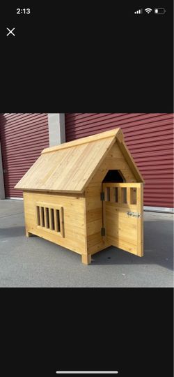 Solid Wooden Dog House 49”D, 40”w, 46” H