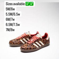 adidas Samba OG Preloved Red Leopard Sizes 5M, 5.5M, 6M, 6.5M, 7M