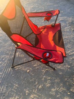 Red Folding Camping Chair with Cup Holders