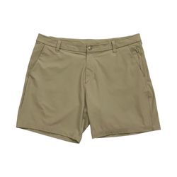 Lululemon Commission Shorts 36 Mens Beige 7" Inseam Flat Front Chino Golf ABC