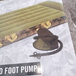 Camouflage air mattress and foot pump