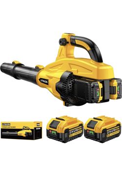 Soplador de hojas, soplador de hojas eléctrico de 1000 CFM, inalámbrico con 2 baterías de 5.0 Ah y cargador, 13 modos de velocidad, potentes sopladore