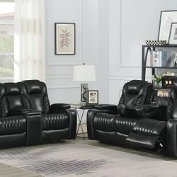 HIGHTECH REAL GENUINE LEATHER RECLINING SOFA SET 