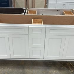 Shaker white bathroom vanities 72”