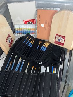 Artist Supply Lot – Brushes, Paint, Paper & Boards