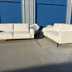 Brand New Mid Century Style Set Of 2 Matching Sofas, Retails For Over $3000