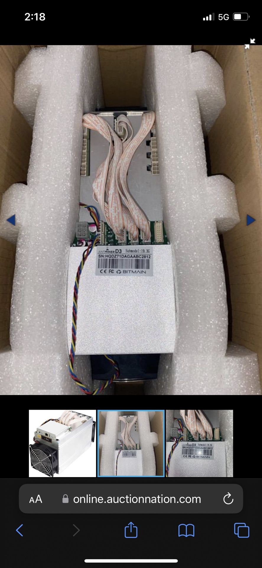 Bitmain Antminer D3 Bitcoin Miner (new)