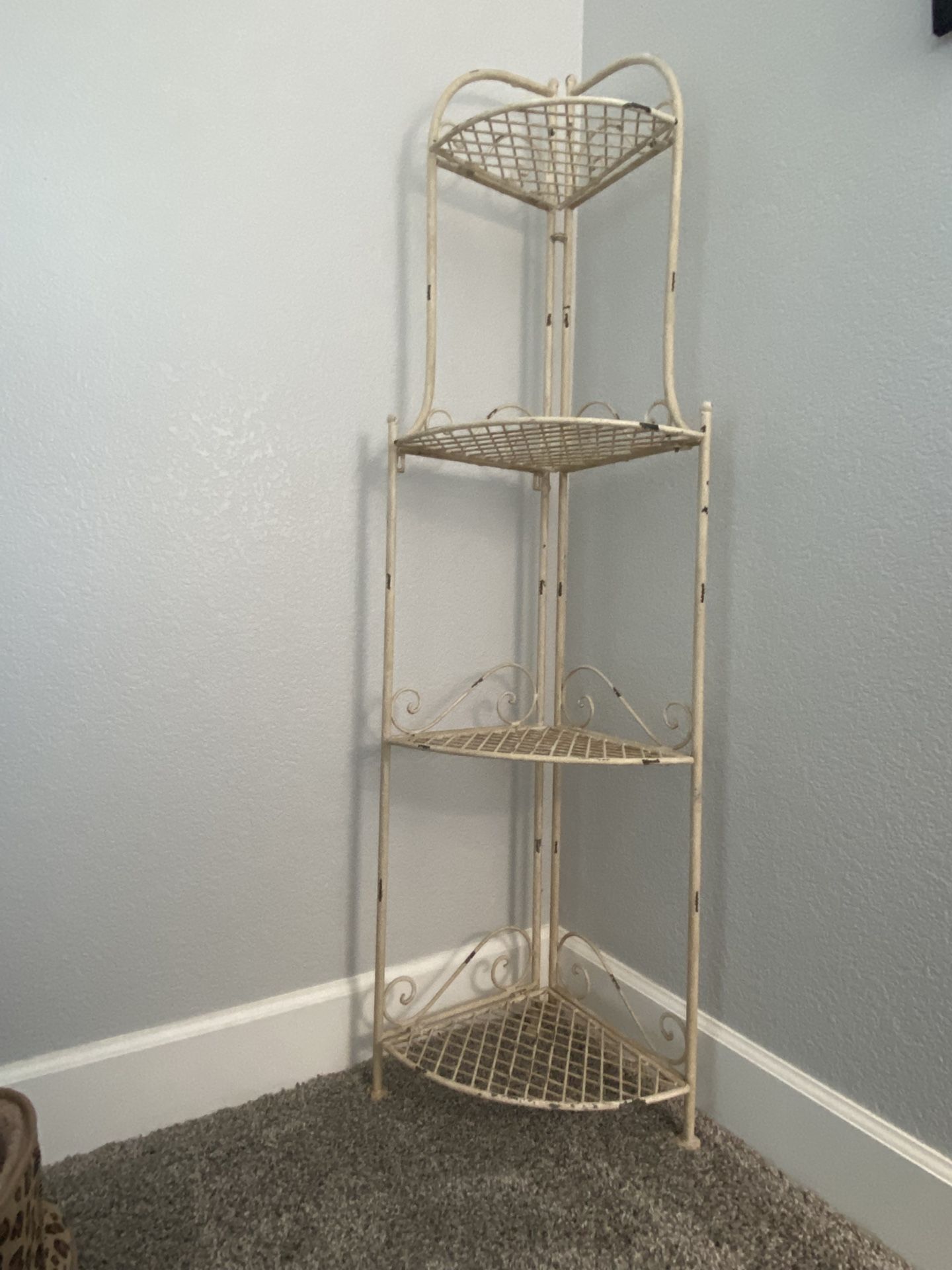 Vintage Metal Foldable Corner Shelf