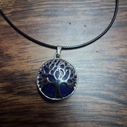 Lapis Lazuli Tree Of Life Gemstone Necklace