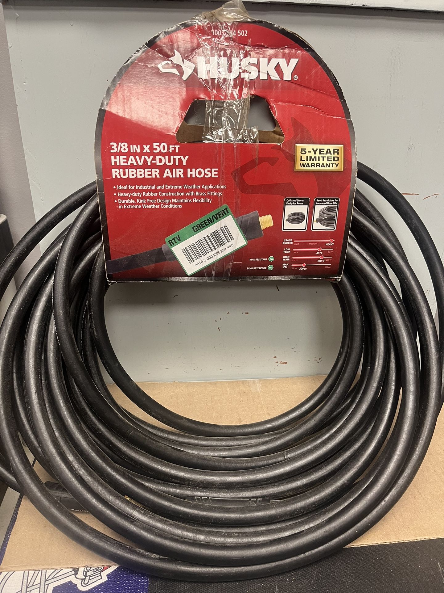 Husky 3/8 In. X 50ft Heavy Duty Compressor Hose