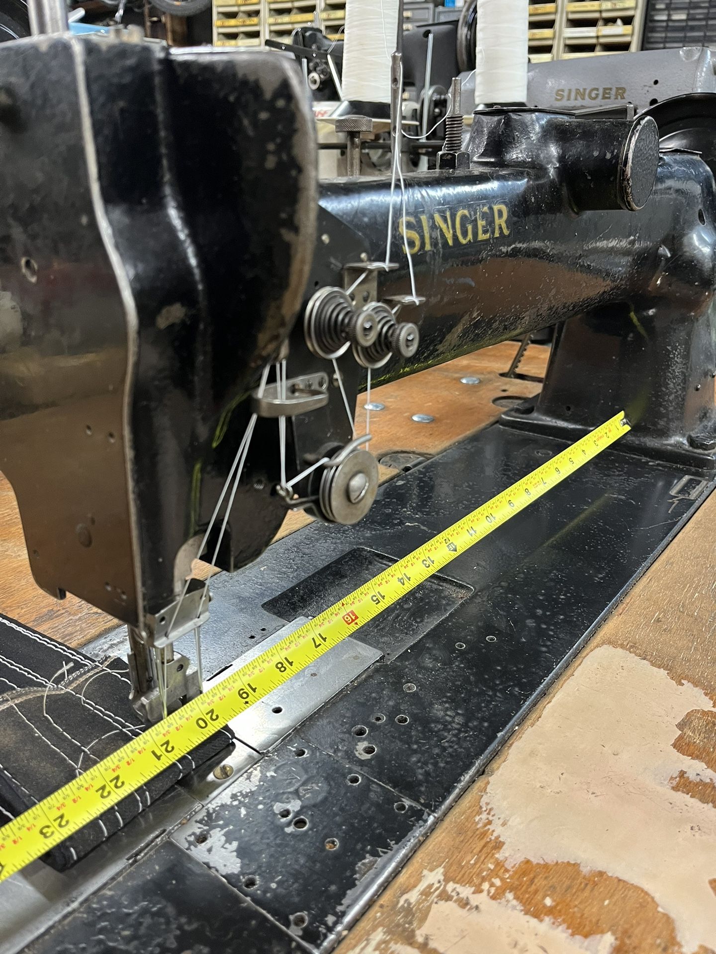 Long Arm Sewing Machine Double Needle Walking Foot Extra Heavy Duty